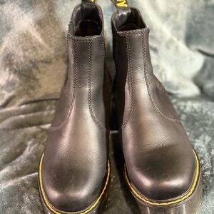 Dr. Martens Black Leather Romero Moto Boots Size 8